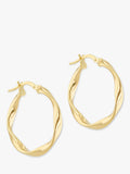 IBB 9ct gold twist hoop earrings, imported from the UK