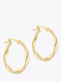 IBB 9ct gold twist hoop earrings, imported from the UK