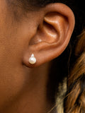 IBB 9ct Gold Pearl and Cubic Zirconia Stud Earrings - British product