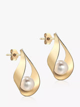 John Lewis IBB 9ct Gold Pearl Teardrop Earrings- Buy online at McGrocer