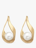 IBB 9ct gold pearl teardrop earrings, imported from the UK