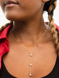 IBB 9ct gold freshwater pearl lariat necklace, UK version