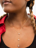 IBB 9ct gold freshwater pearl lariat necklace, UK version