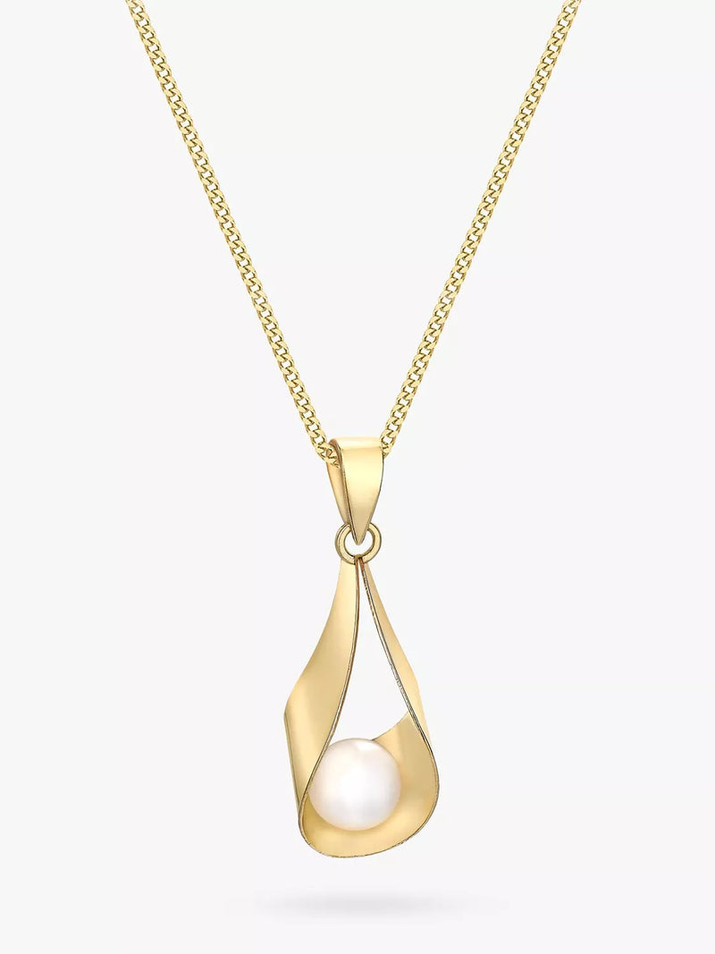IBB 9ct gold freshwater pearl pendant necklace 46cm - British product