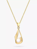 IBB 9ct gold freshwater pearl pendant necklace 46cm - British product