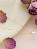 IBB 9ct gold freshwater pearl cubic zirconia pendant necklace 46cm, UK version