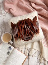 John Lewis Wool Couture Highland Cow Cushion Knitting Kit- Buy online at McGrocer