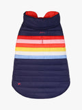 Joules dog coat rainbow stripe multi, UK version