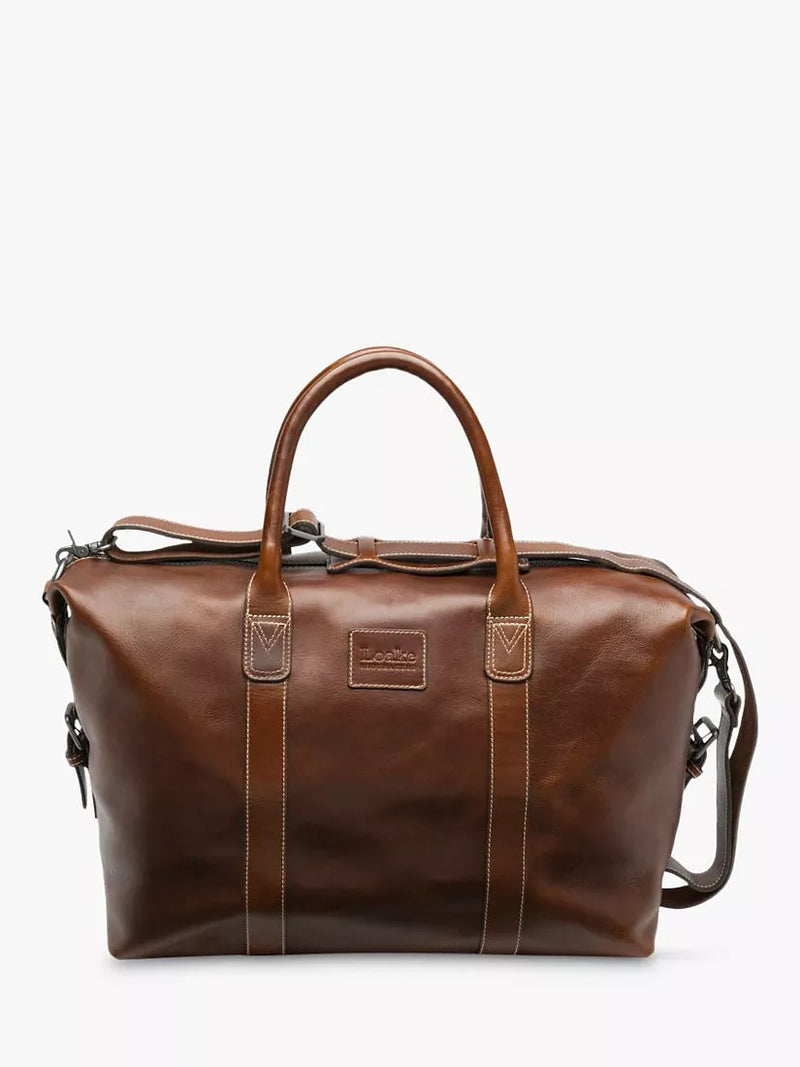 Loake Balmoral vegetable tanned leather weekend bag brown - British product