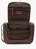 Loake Severn leather hanging wash bag in brown, UK version