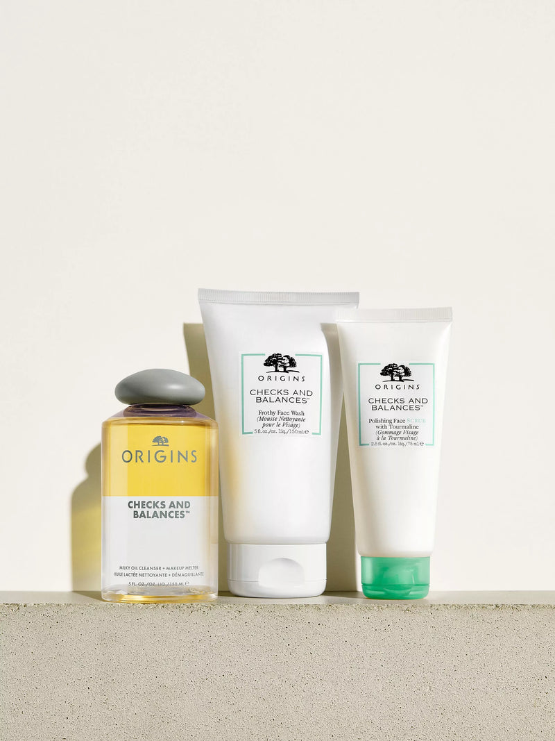 Origins Checks And Balances Milk to Oil Cleanser and Makeup Melter 150ml, imported from the UK