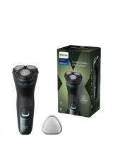 John Lewis Wet & Dry Electric Shaver with 27 PowerCut Blades and 4D Flex Heads, Dark Green- Buy online at McGrocer