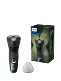Philips wet & dry electric shaver with 27 PowerCut blades and pop-up trimmer, dark green forest, imported from the UK