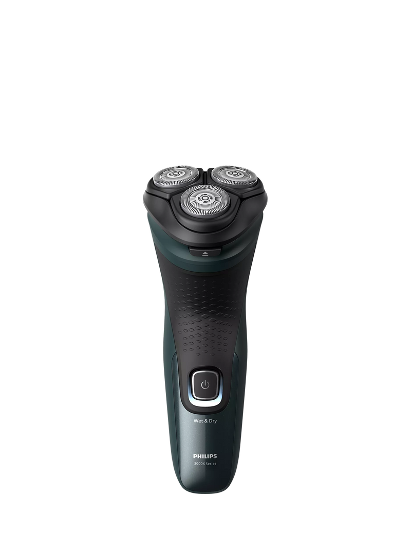 Philips wet & dry electric shaver with 27 PowerCut blades and pop-up trimmer, dark green forest, imported from the UK
