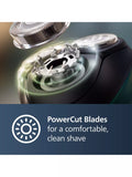 Philips wet & dry electric shaver with 27 PowerCut blades and pop-up trimmer, dark green forest, imported from the UK