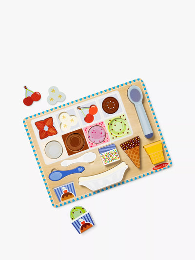 John Lewis Melissa & Doug Ice Cream Wooden Magnetic Puzzle Play Set- Buy online at McGrocer
