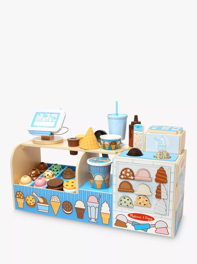 Melissa & Doug Cool Scoops Ice Creamery toy set, imported from the UK