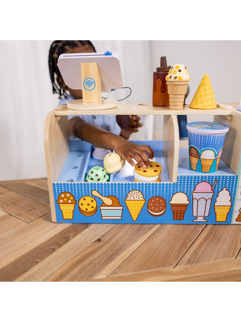 Melissa & Doug Cool Scoops Ice Creamery toy set, imported from the UK