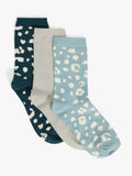 John Lewis Leopard Print Organic Cotton Mix Ankle Socks Pack of 3