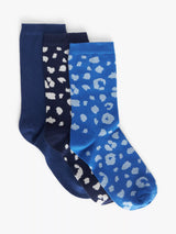 John Lewis John Lewis Leopard Print Organic Cotton Mix Ankle Socks Pack of 3- Buy online at McGrocer