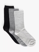 John Lewis John Lewis Ribbed Organic Cotton Blend Ankle Socks Pack of 3- Buy online at McGrocer