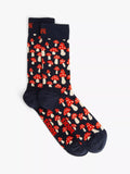 Happy Socks toadstool mushroom crew socks navy multi (British brand)
