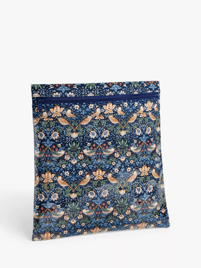 John Lewis Craft Storage Pouch with See-Through Side and Hidden Pocket, Navy Strawberry Thief Design- Buy online at McGrocer