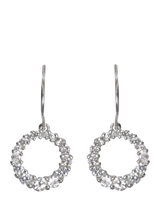John Lewis Eclectica Pre-Loved Circle of Life Cubic Zirconia Drop Earrings, Silver- Buy online at McGrocer