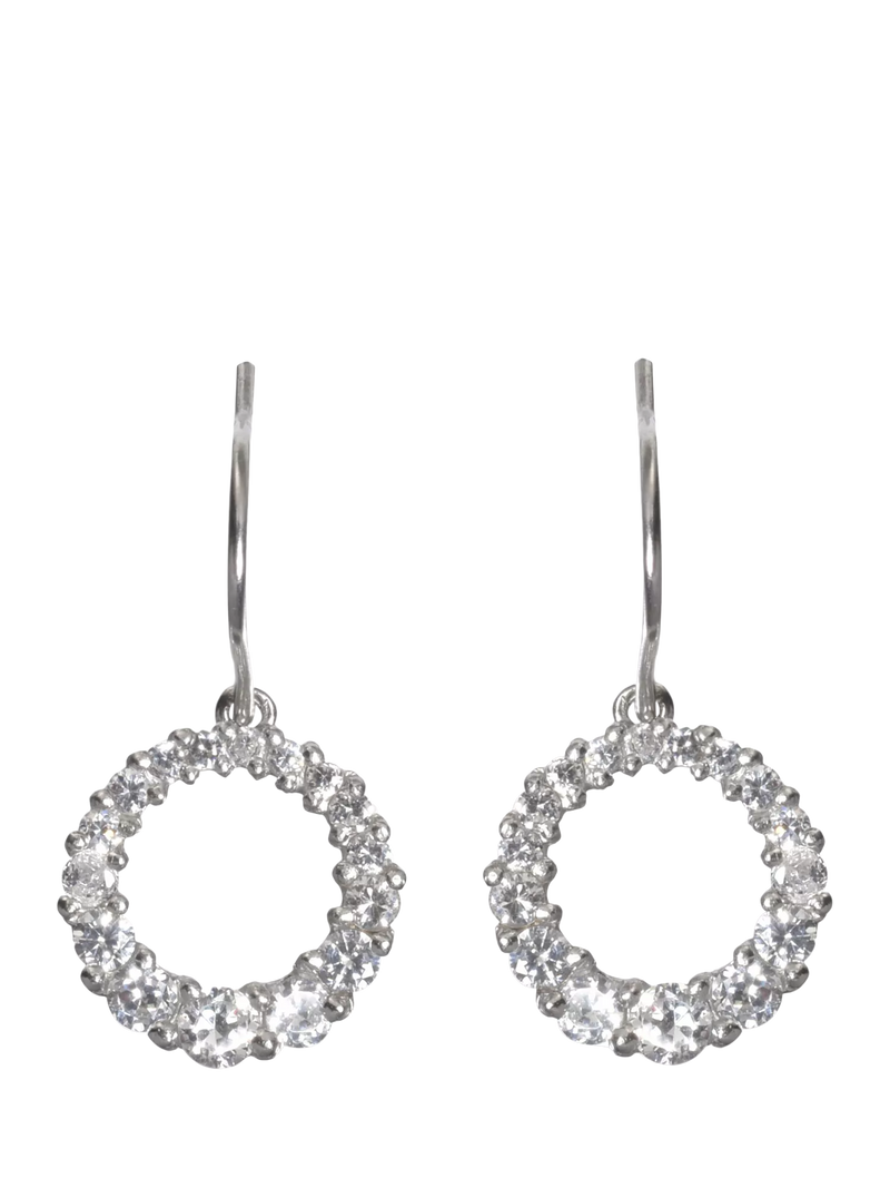 Eclectica pre-loved Circle of Life cubic zirconia drop earrings, imported from the UK