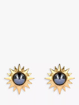 John Lewis Eclectica Pre-Loved Gold Plated Hematite Star of Vergina Stud Earrings- Buy online at McGrocer