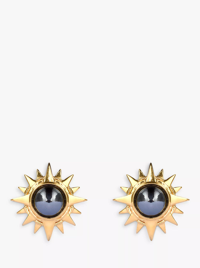 Eclectica Star of Vergina hematite stud earrings gold - British product