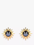 Eclectica Star of Vergina hematite stud earrings gold - British product