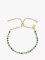 John Lewis Estella Bartlett Amelia Green Agate Beaded Bracelet, Gold- Buy online at McGrocer