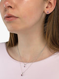 E.W Adams ruby and diamond cluster pendant necklace 16-18in, imported from the UK