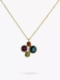 E.W Adams Four Stone Pendant Necklace gold, imported from the UK