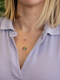 E.W Adams Four Stone Pendant Necklace gold, imported from the UK