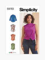 John Lewis Simplicity Misses' Shoulder Pleat Tops Sewing Pattern S9783- Buy online at McGrocer