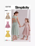 Simplicity S9799 girls party dresses sewing pattern, imported from the UK