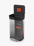 Joseph Joseph 30L trash compactor pedal bin with fingerprint-proof coating, UK version