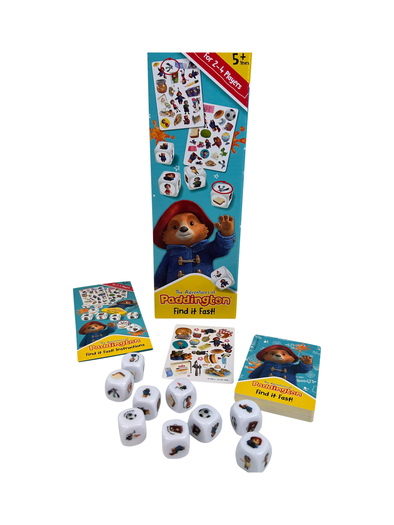 Paddington Bear matching game with cards and dice, imported from the UK