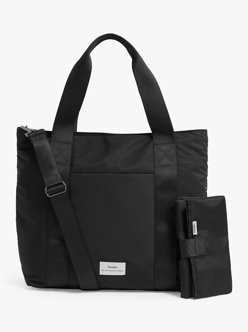 Finnsøn black tote changing bag with padded mat - British product