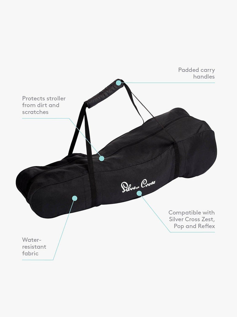 Silver Cross black stroller bag (British brand)