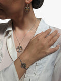 Be-Jewelled amber round tree pendant necklace sterling silver - British product
