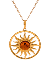 John Lewis Be-Jewelled Amber Sun Pendant Necklace Gold/Cognac 51cm- Buy online at McGrocer