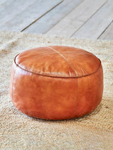 John Lewis nkuku Nadu Leather Pouffe Tan- Buy online at McGrocer