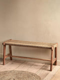 Nkuku Amhara acacia bench natural finish, imported from the UK
