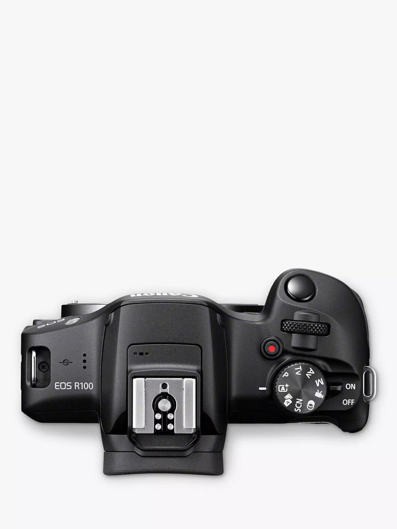 Canon EOS R100 mirrorless camera with 18-45mm zoom lens black - British product