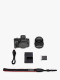 Canon EOS R100 mirrorless camera with 18-45mm zoom lens black - British product