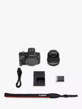 Canon EOS R100 mirrorless camera with 18-45mm zoom lens black - British product