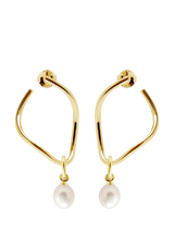 John Lewis Recognised Freedom Swirl Freshwater Pearl Drop Earrings- Buy online at McGrocer